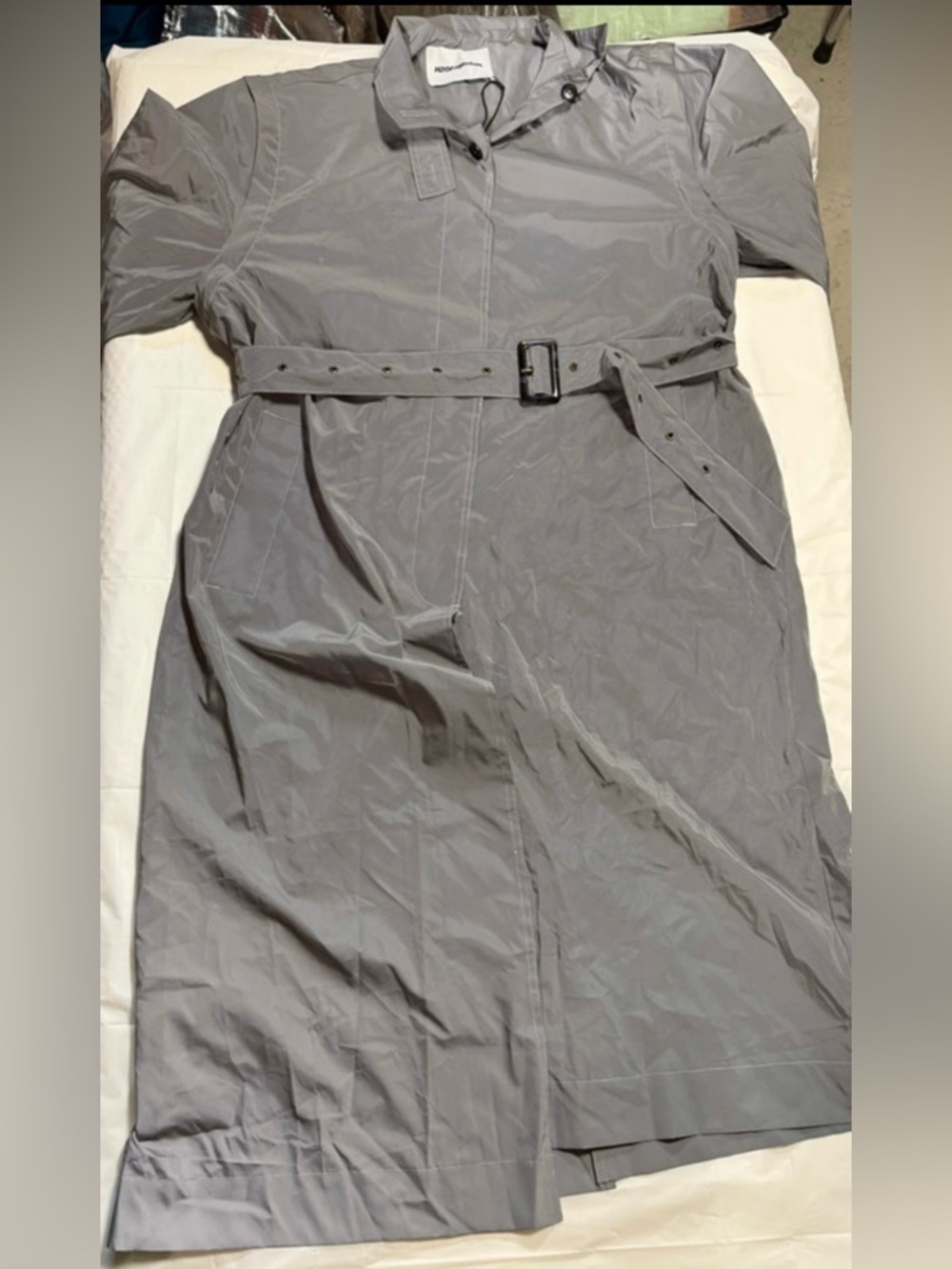 H2OFagerholt Coto Jacket Reflex Gray Belted Trench Coat NWT Size S